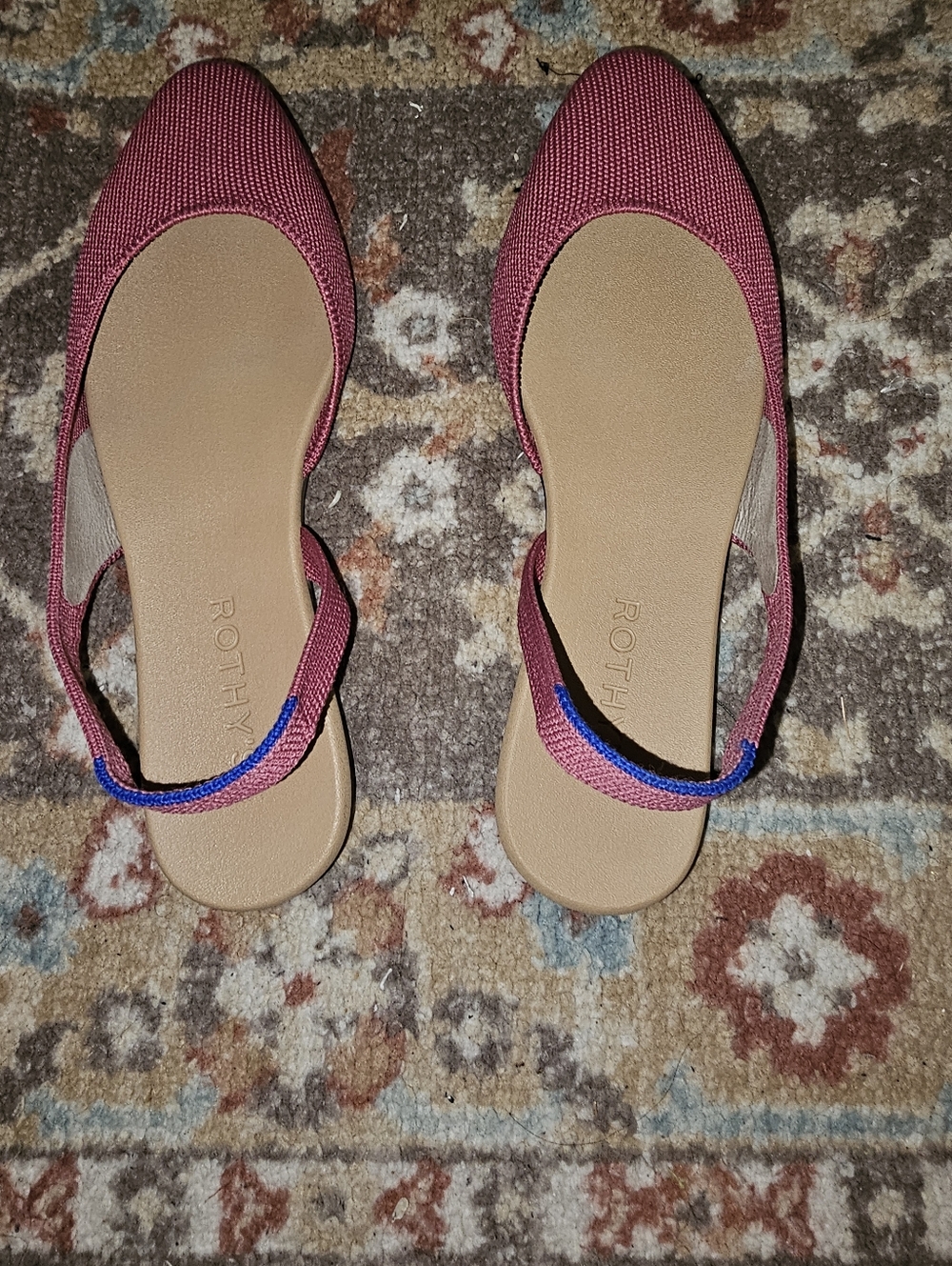 ROTHY'S 'The Almond Slingback' Pink Slingbacks Flats Mules Size 6.5 NICE!! - Picture 5 of 6